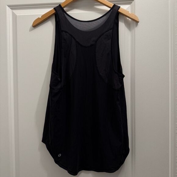 lululemon athletica Tops - Lululemon Sculpt Tank Top Solid Black Sleeveless 8 Mesh Lycra UPF 50